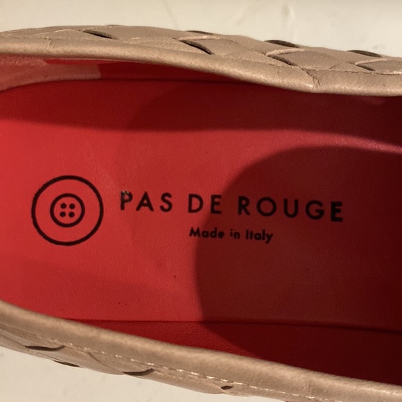 Pas De Rouge Marta Nude Woven Leather Loafers w Lug Sole - Picture 5 of 17